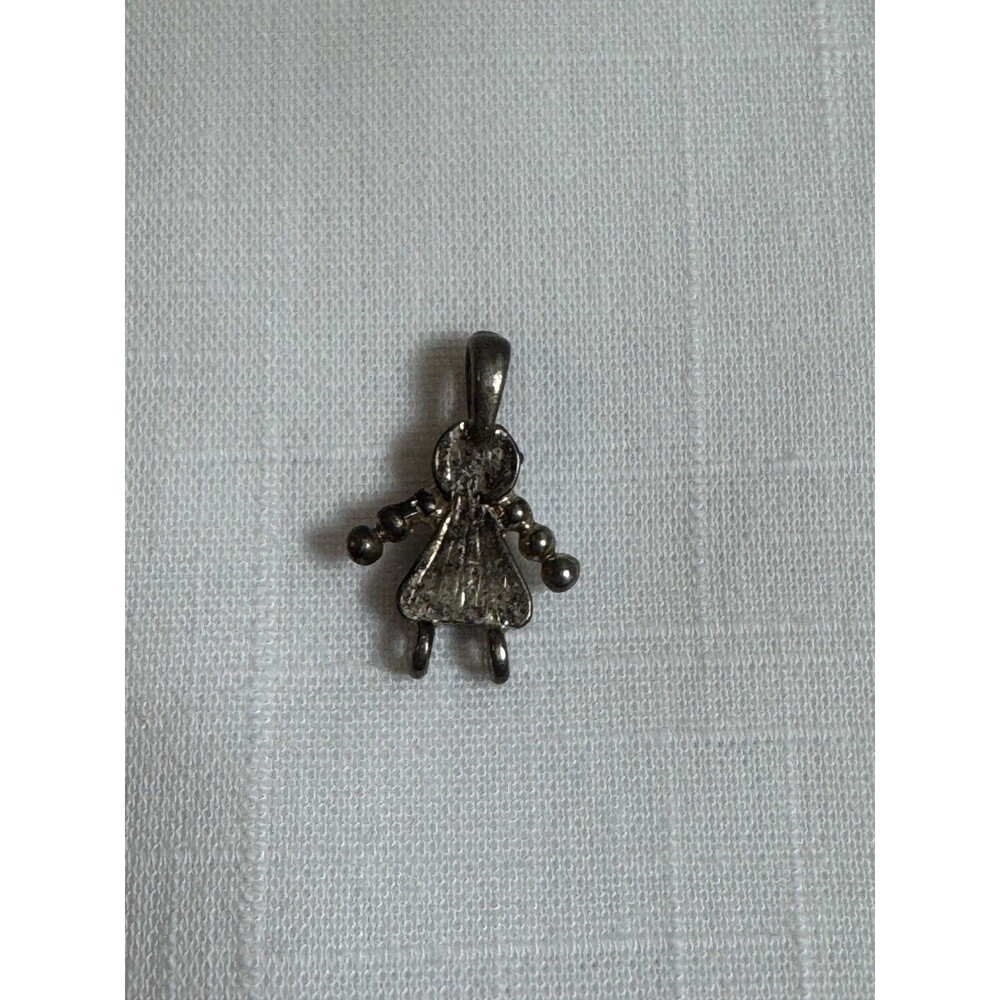 Estate Jewel Vintage Silver girl September birthday Necklace Pendant charm